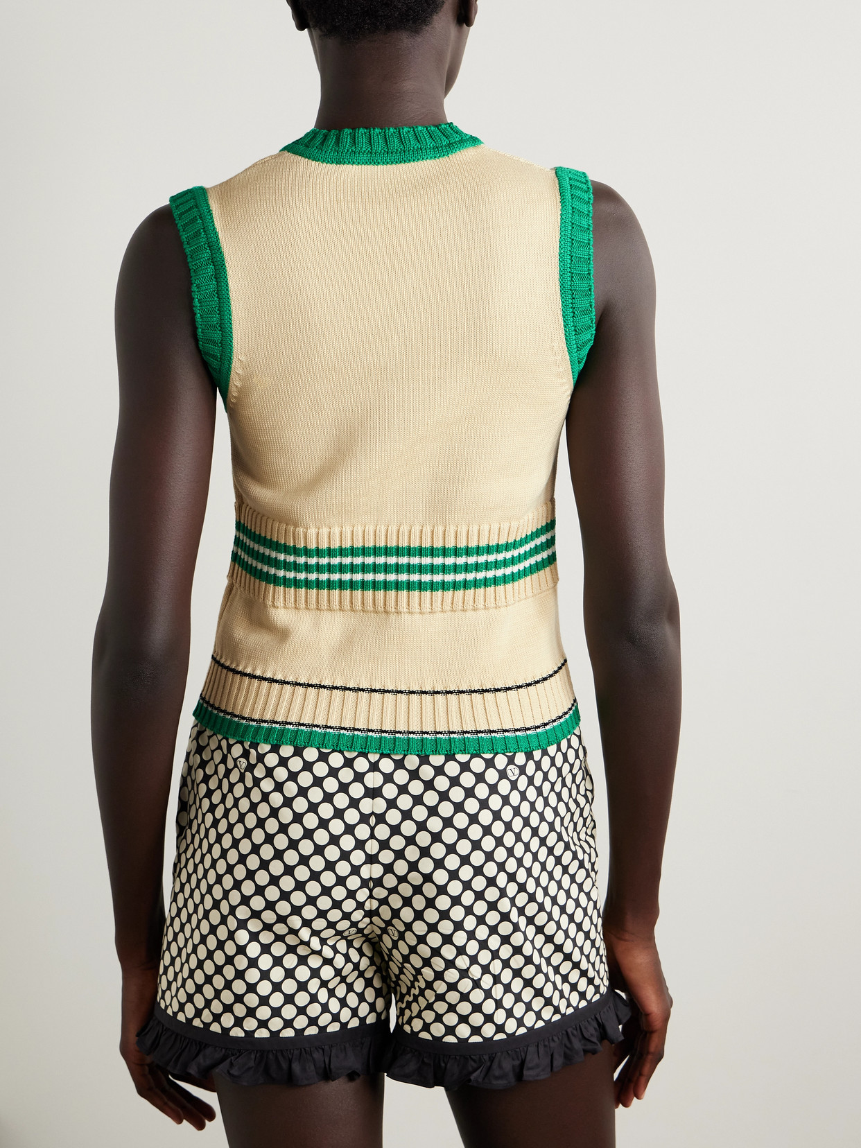 Valentino Gilet In Cotone Crema Donna