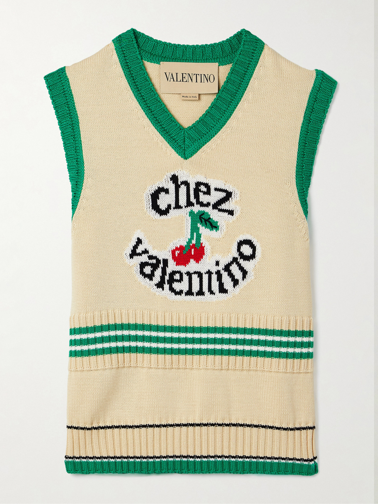 Valentino Intarsia-knit Cotton Vest
