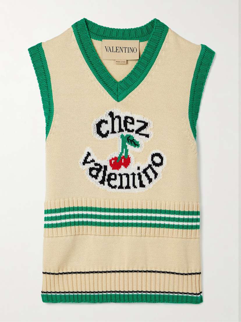 Valentino Garavani Intarsia-knit Cotton Vest