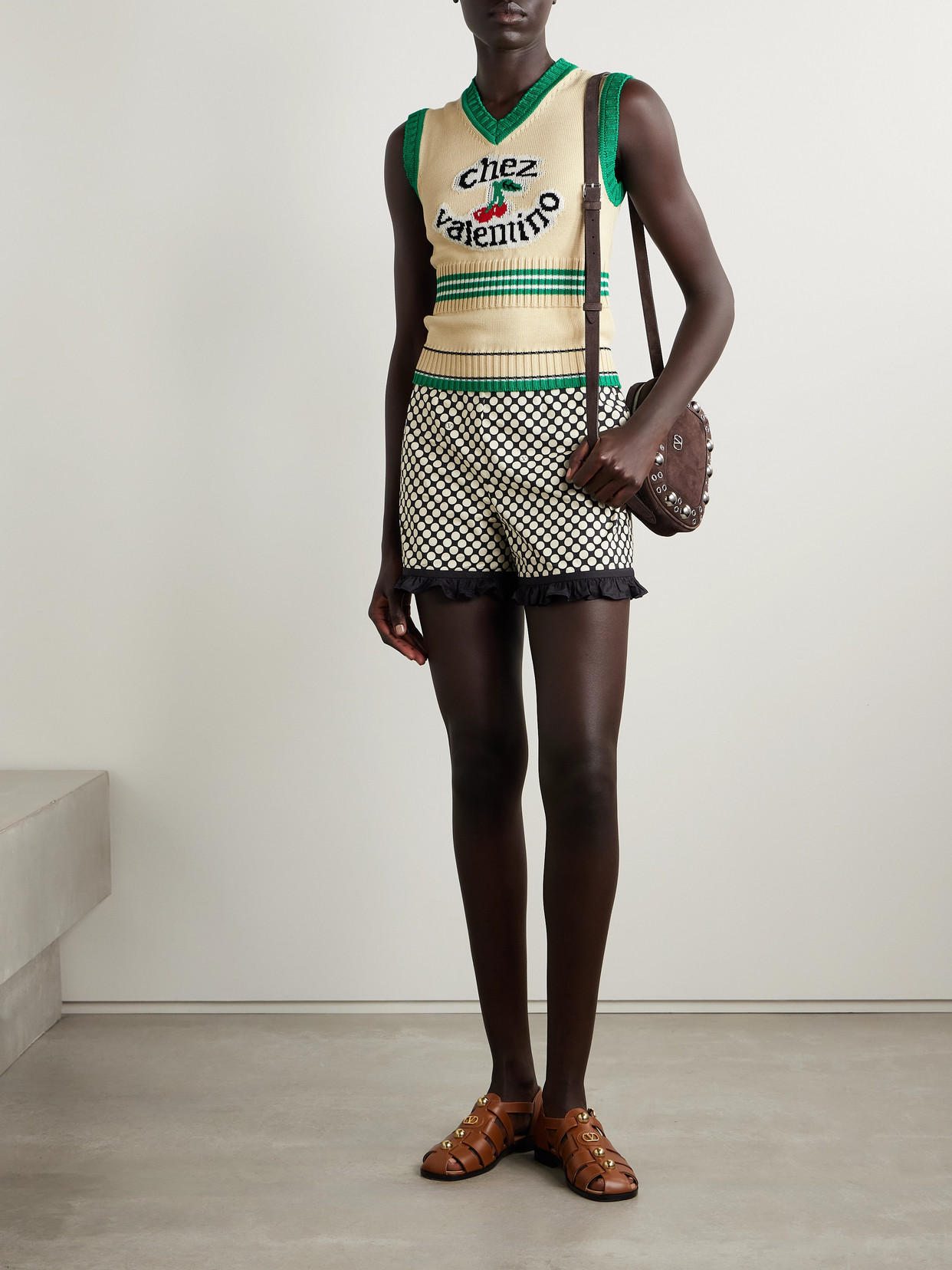 Valentino Gilet In Cotone Crema Donna
