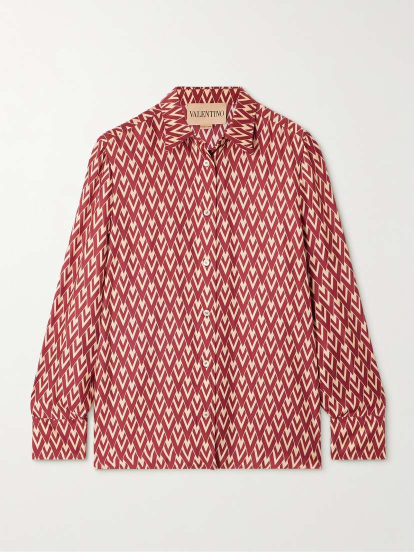 Valentino Garavani Printed Silk-twill Shirt
