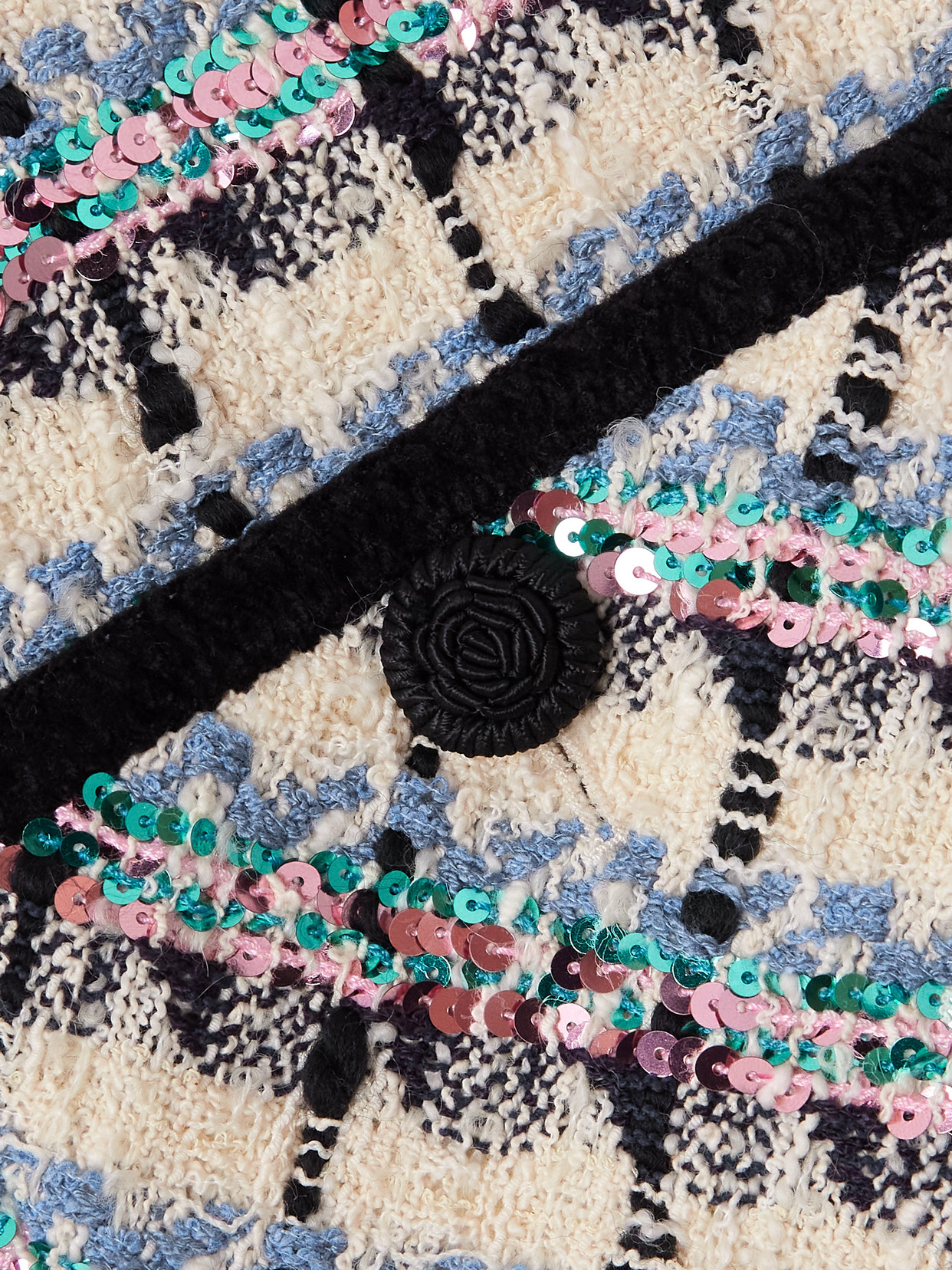 Garavani - Sequined Checked Tweed Gilet