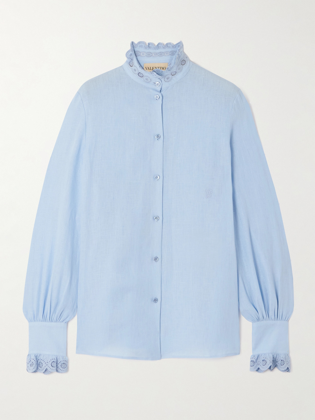 Valentino Embroidered Linen Shirt