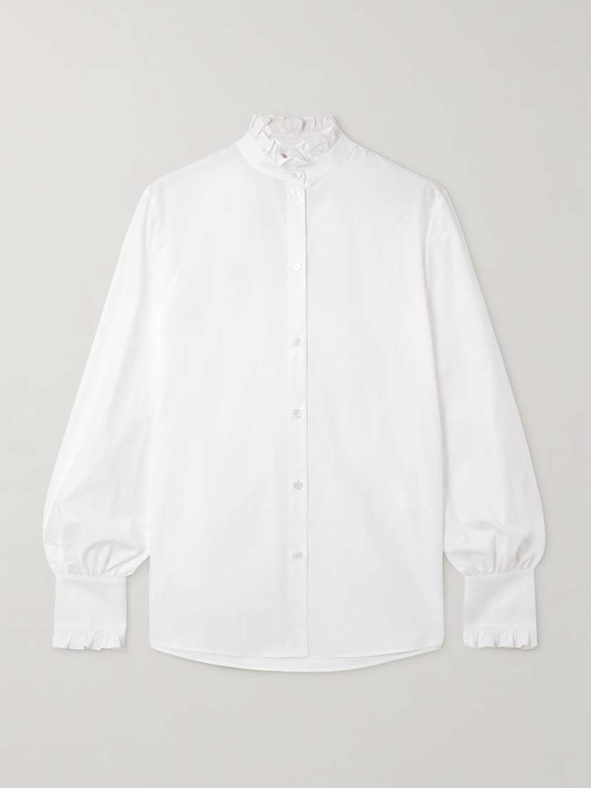 Valentino Garavani — Ruffled cotton-poplin shirt