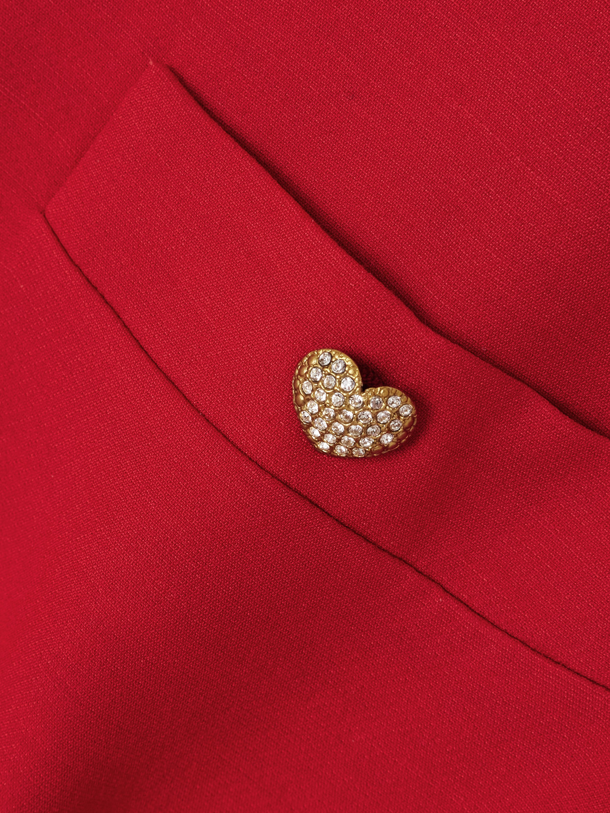 Valentino Button-embellished Wool And Silk-blend Mini Skirt In Red