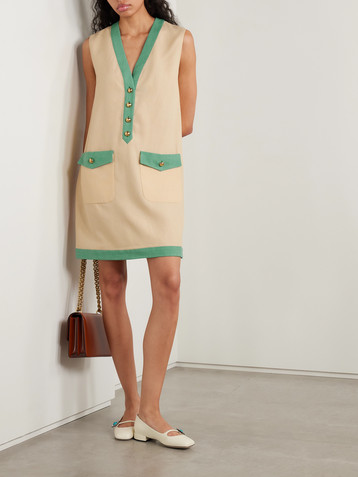 Valentino Garavani Two-tone canvas mini dress