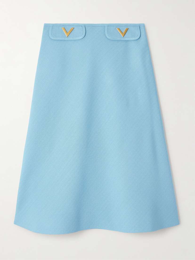 Valentino Garavani — Embellished canvas midi skirt