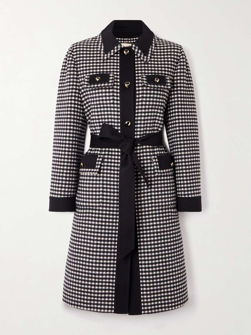 Valentino Garavani Belted Checked Wool And Cashmere-blend Coat