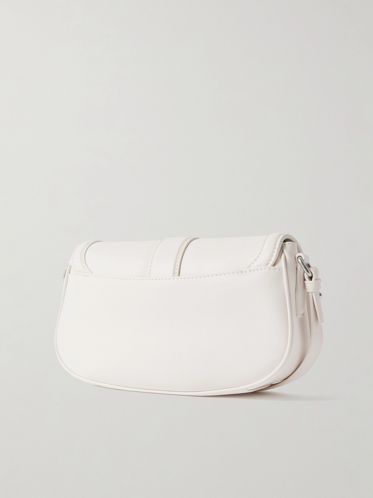 Alexander Mcqueen Buckle-embellished Leather Shoulder Bag In Ivory