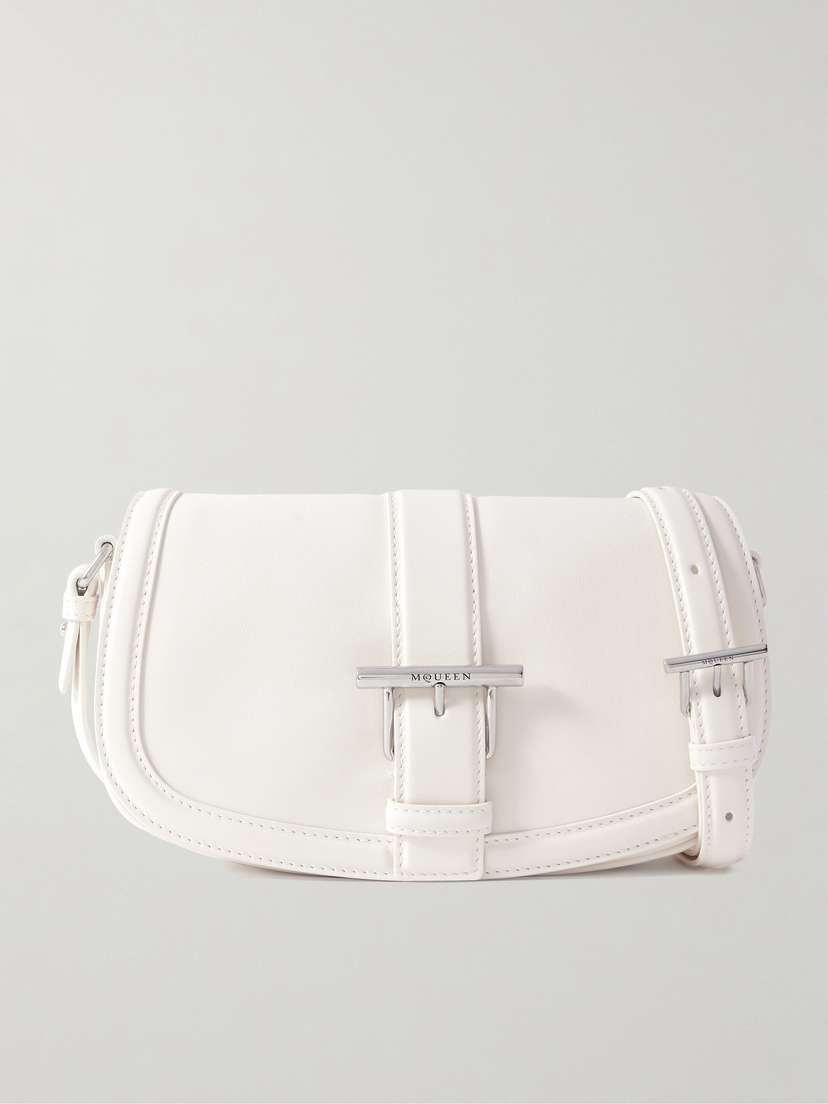 McQueen Buckle-embellished Leather Shoulder Bag