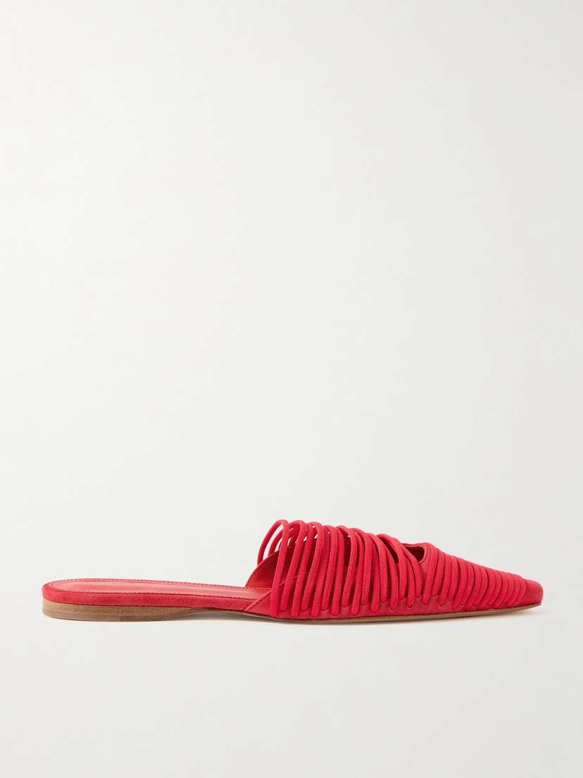 Tove Kenly Cord-trimmed Suede Mules