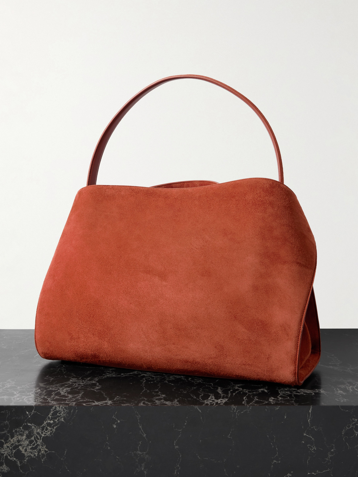 Ferragamo Hug Medium Suede Tote In Red