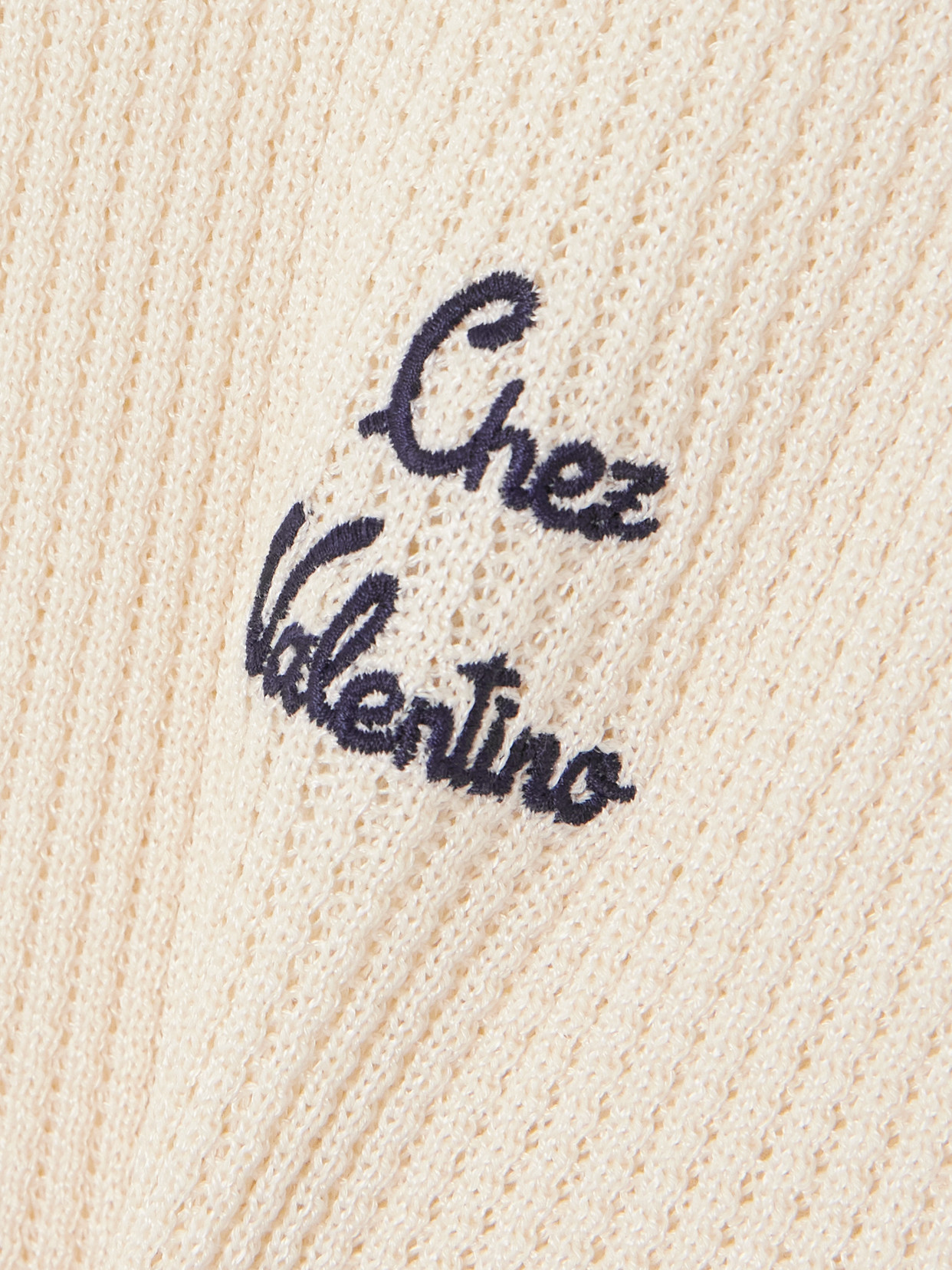 Valentino Embroidered Waffle-knit Cotton-blend Polo Shirt In Multi