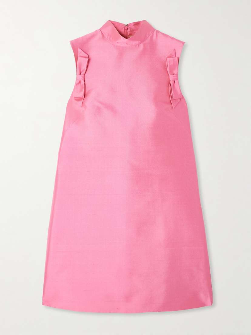 Valentino Garavani — Bow-detailed silk-twill mini dress