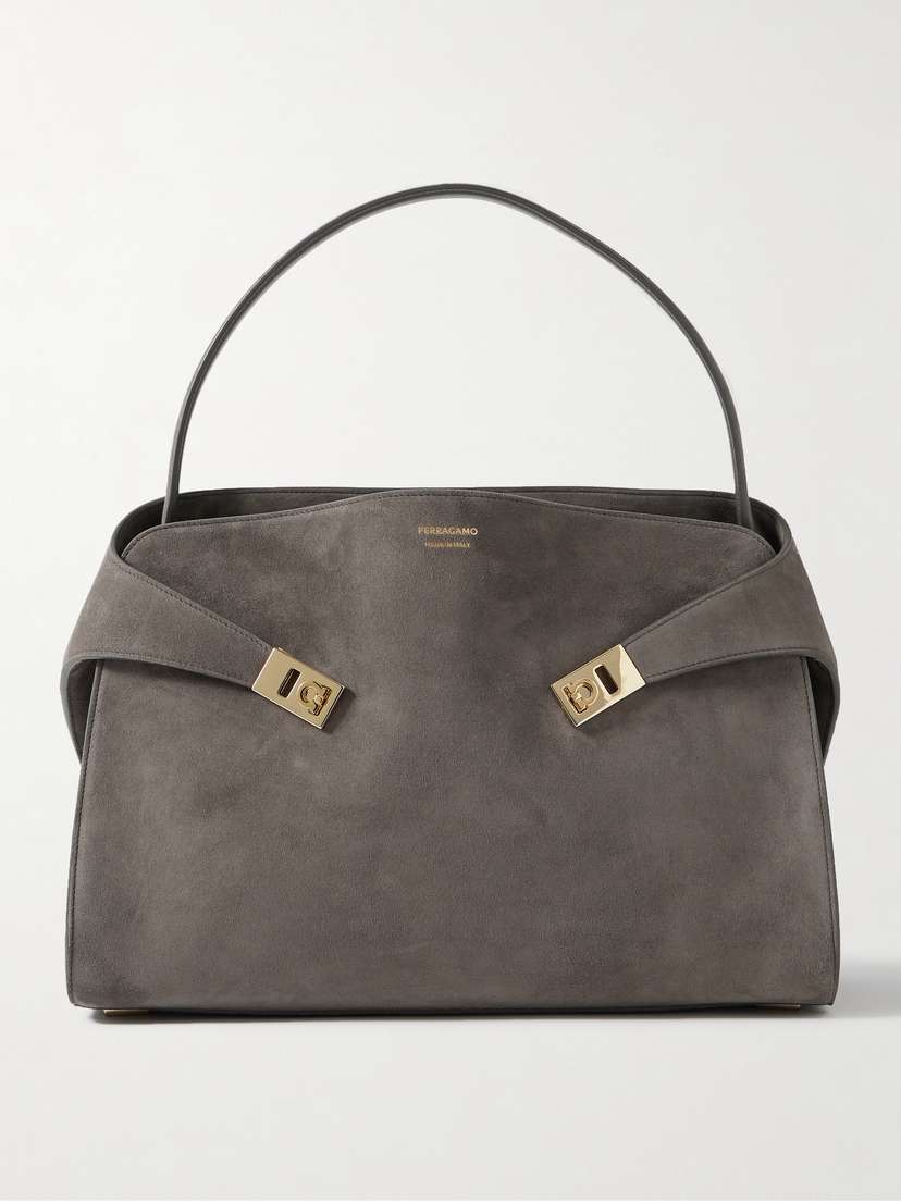 Ferragamo Hug Medium Suede Tote