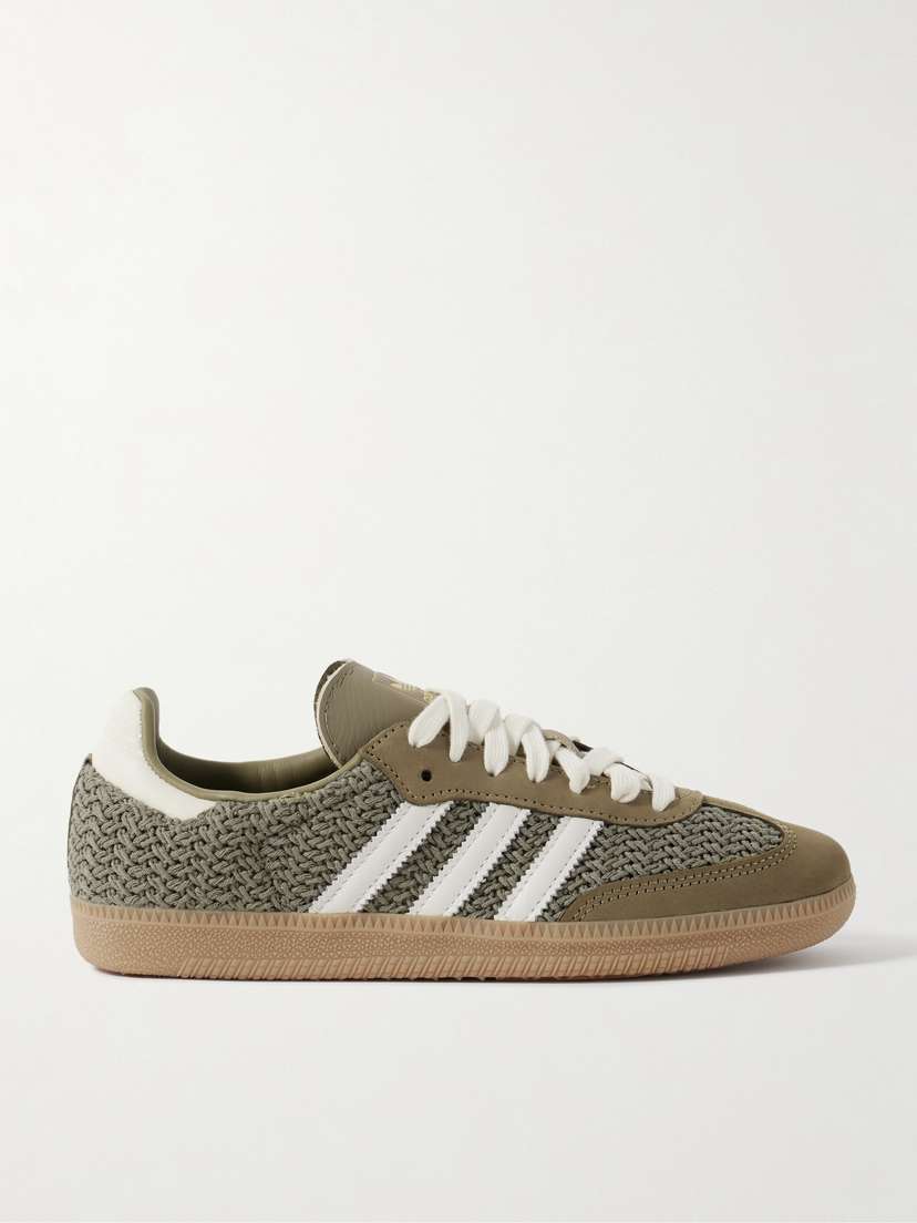 adidas Originals Samba Og Leather And Suede-trimmed Crochet Sneakers