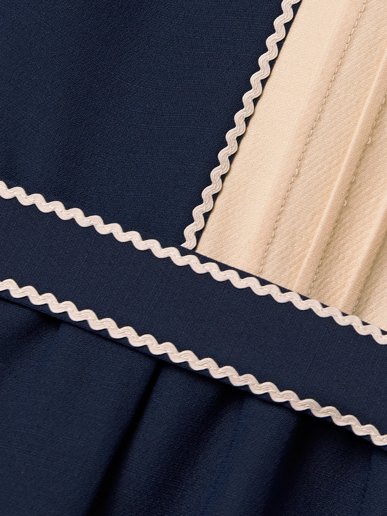 Valentino Ricrac, Georgette And Velvet-trimmed Wool And Silk-blend Mini Dress In Blue