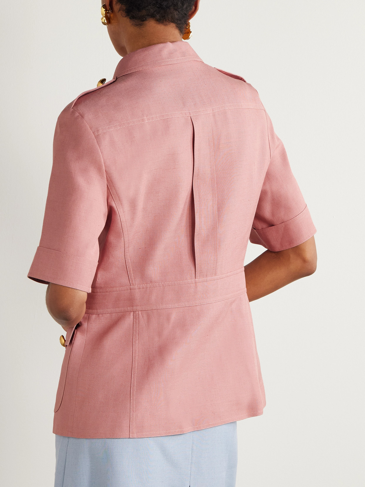 Valentino Cashmere And Cotton-blend Canvas Jacket In Pink