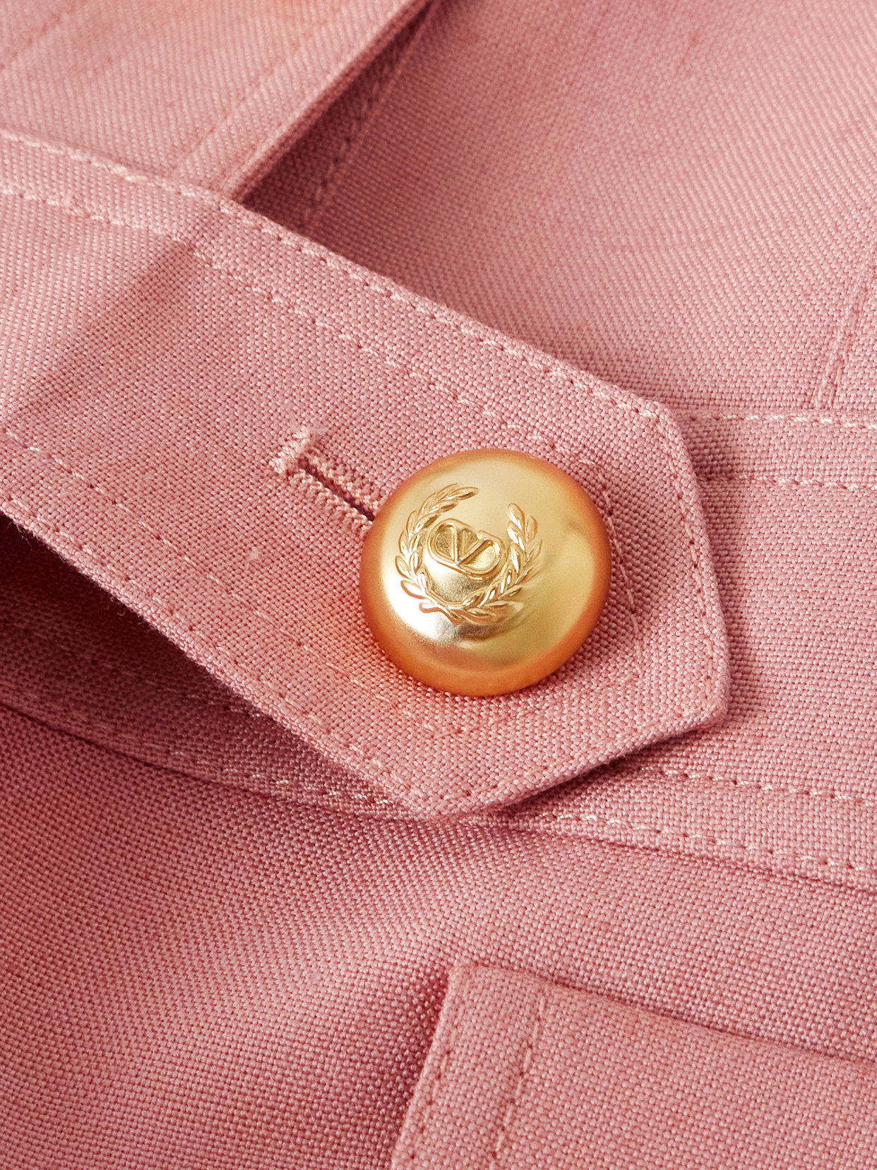 Valentino Cashmere And Cotton-blend Canvas Jacket In Pink