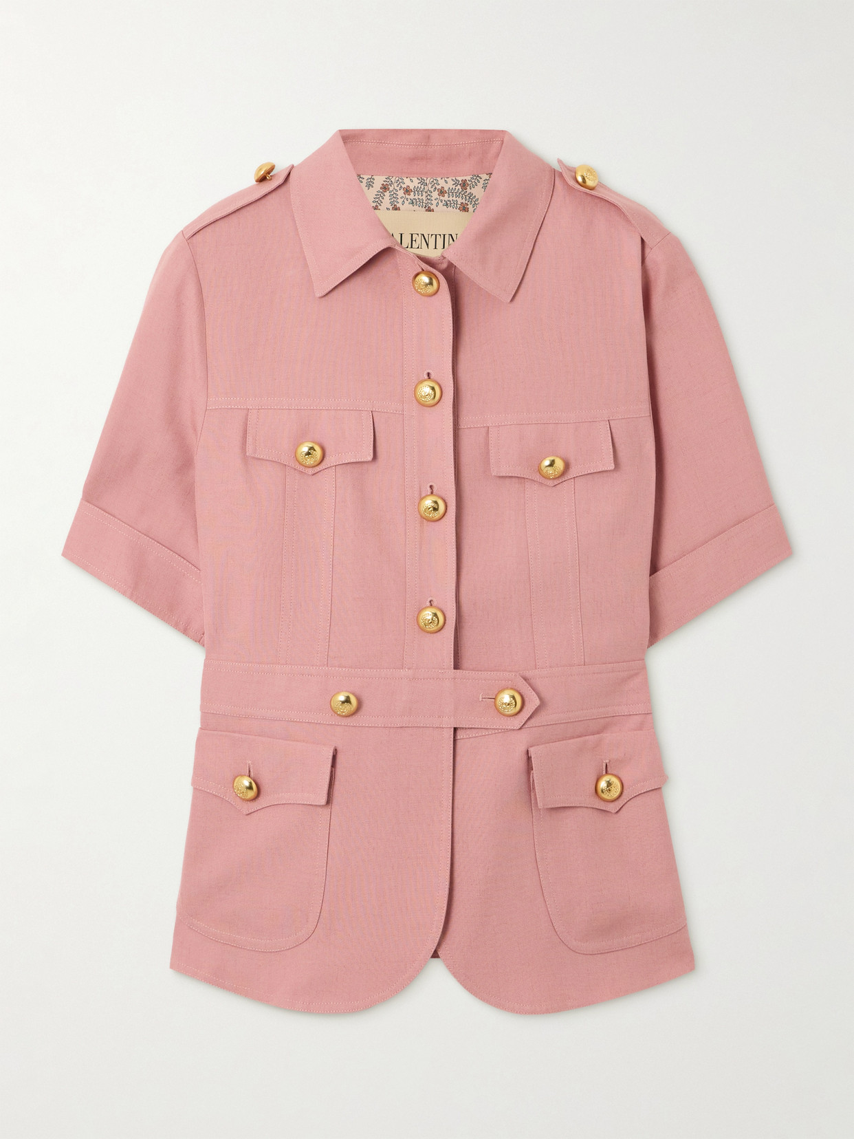 Valentino Cashmere And Cotton-blend Canvas Jacket In Pink