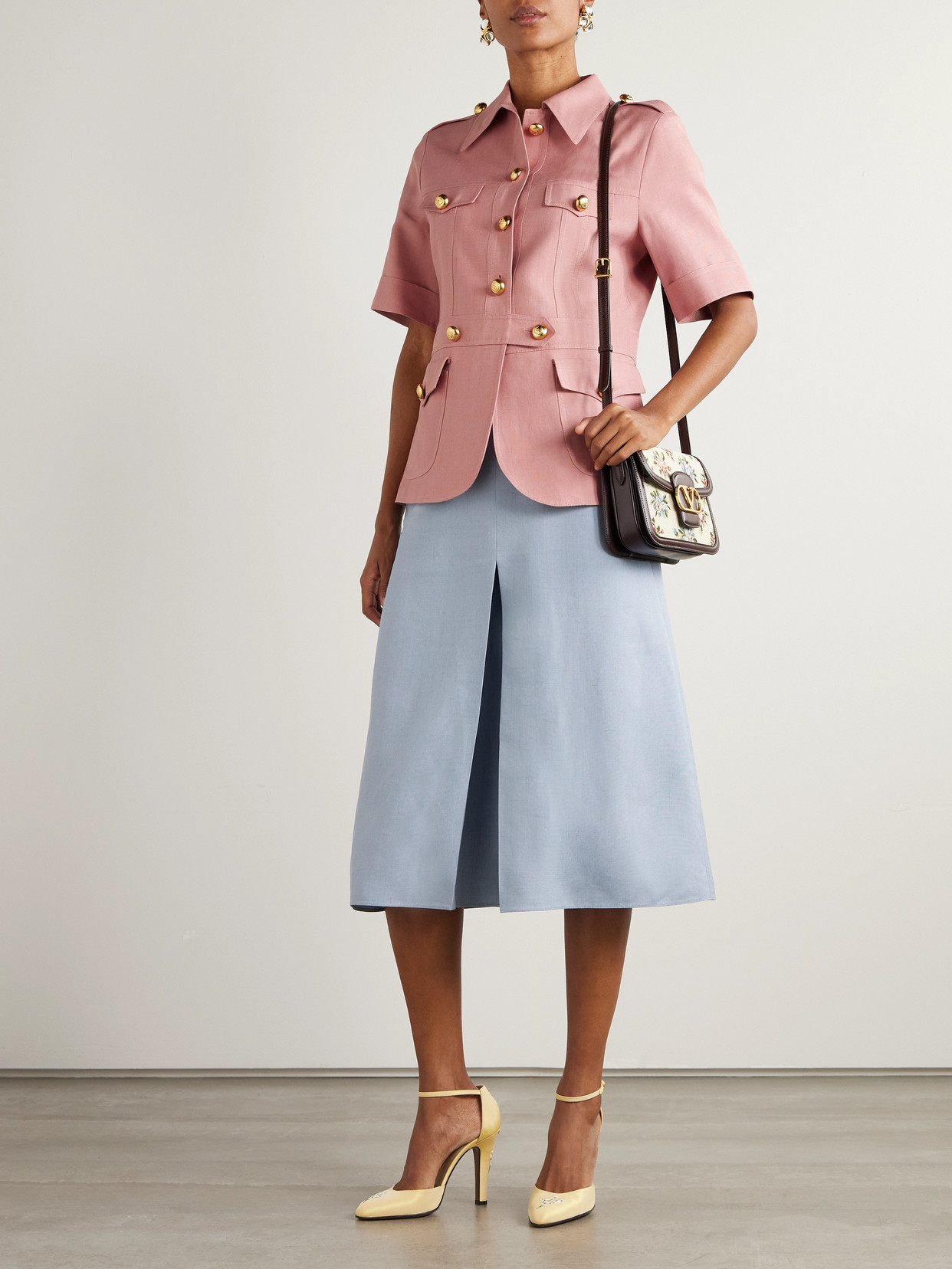 Valentino Cashmere And Cotton-blend Canvas Jacket In Pink