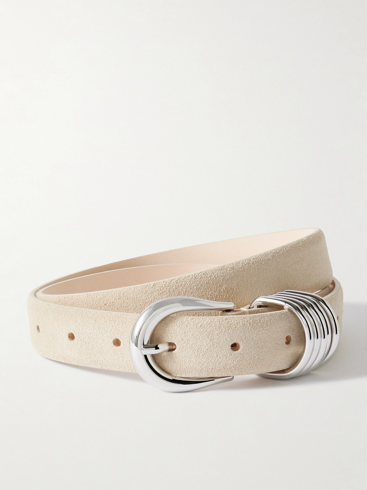 Dehanche Hollyhock Suede Belt In Cream