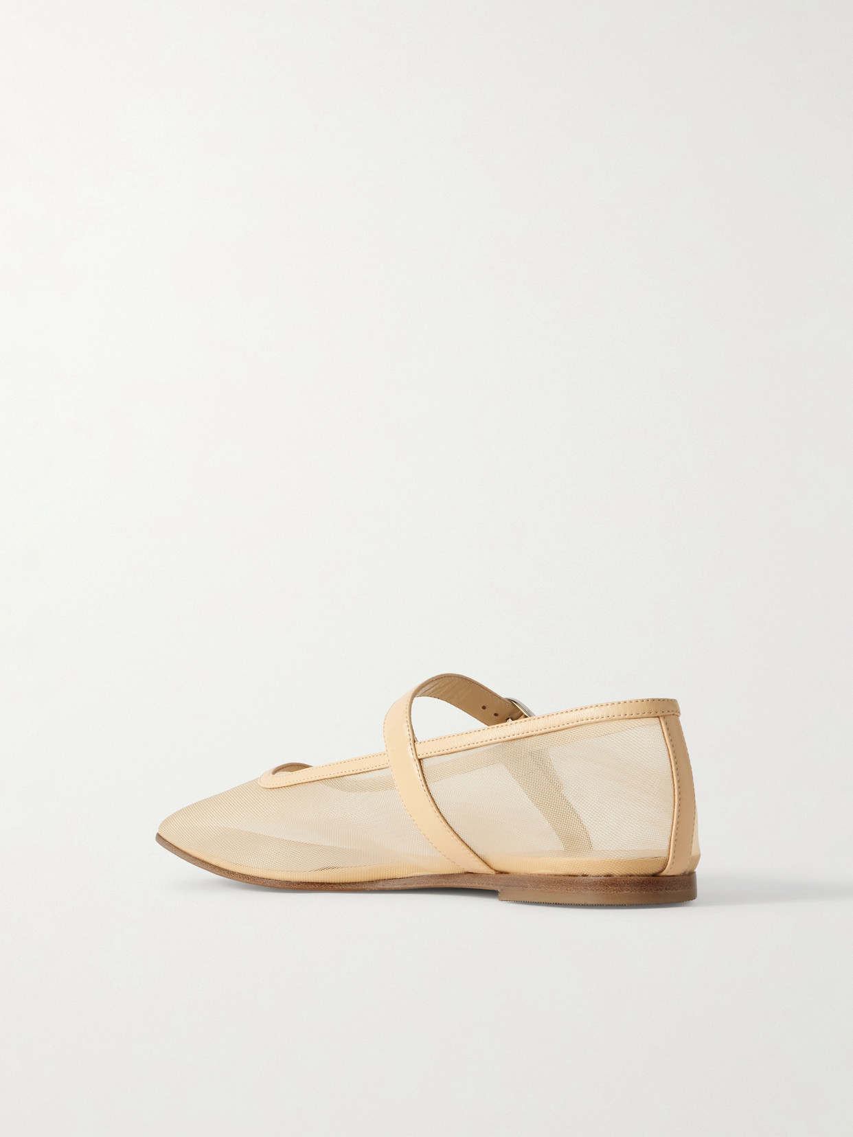 Le Monde Béryl - Leather-Trimmed Mesh Mary Jane Ballet Flats