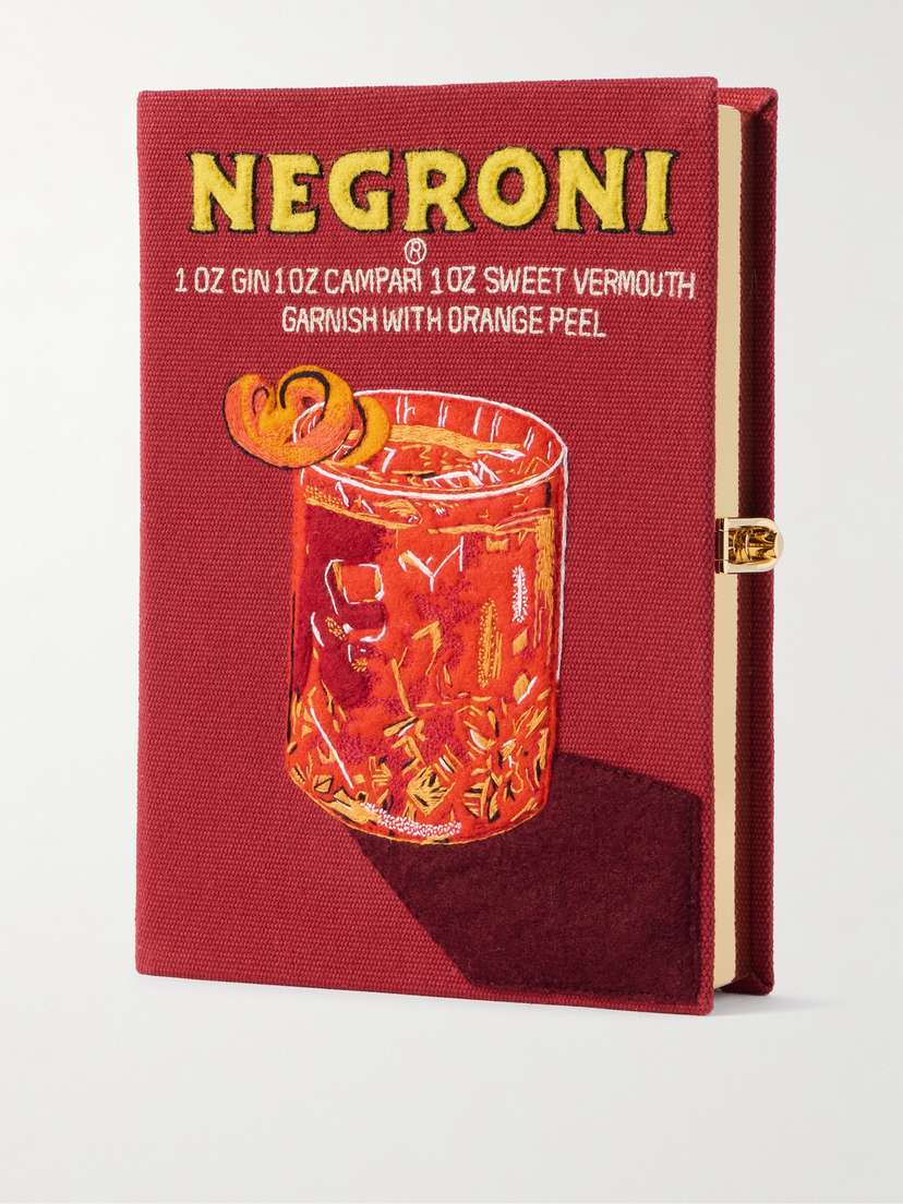 Olympia Le-Tan + Olympia Of Greece Negroni Embroidered Appliquéd Canvas Clutch