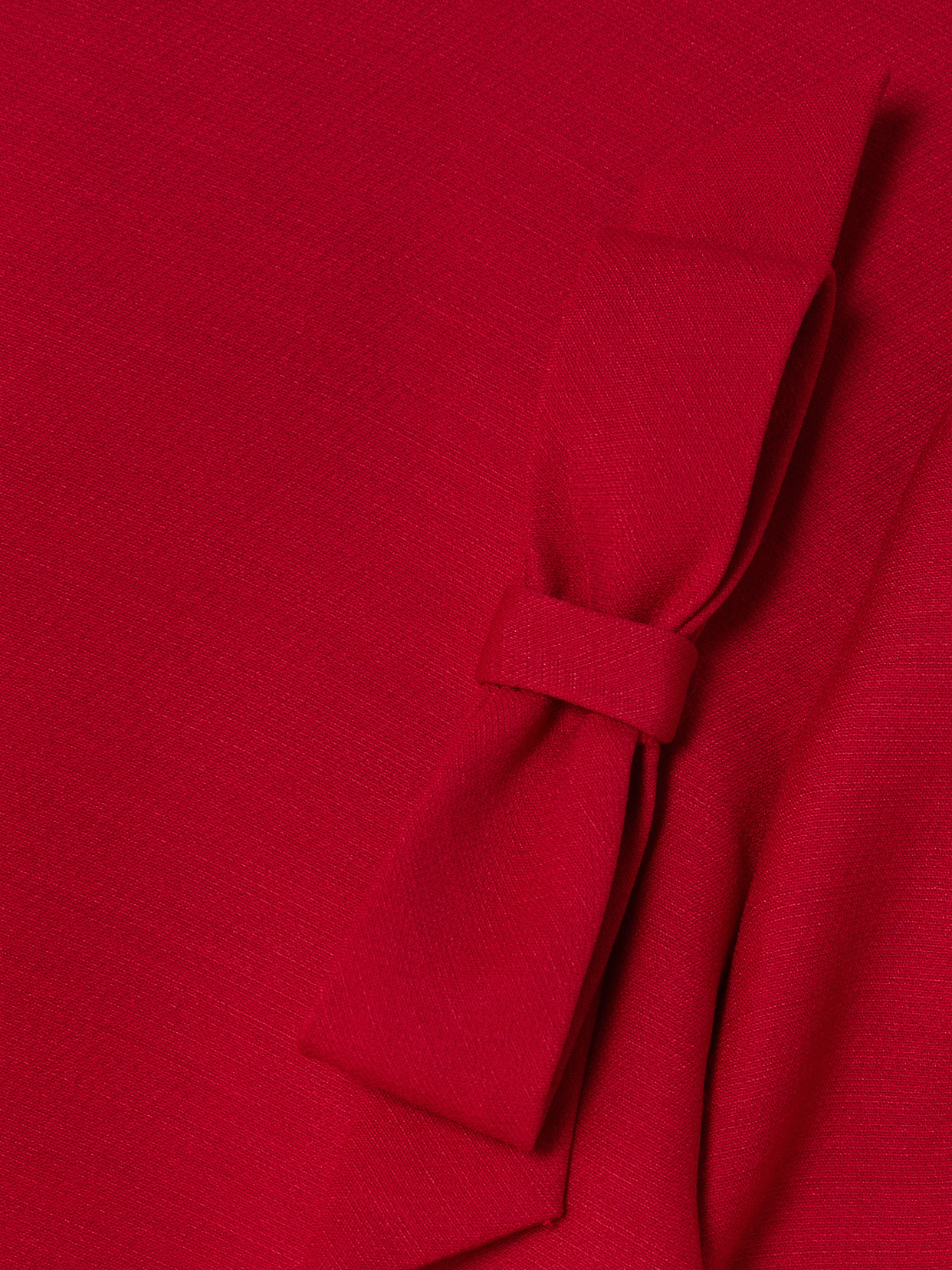 Valentino Bow-embellished Wool And Silk-blend Mini Dress In Red