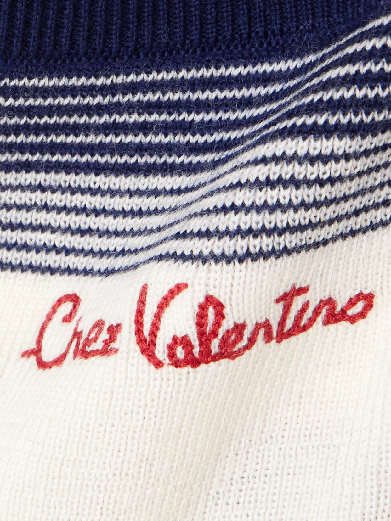 Valentino Embroidered Striped Wool Tank Top In Multi