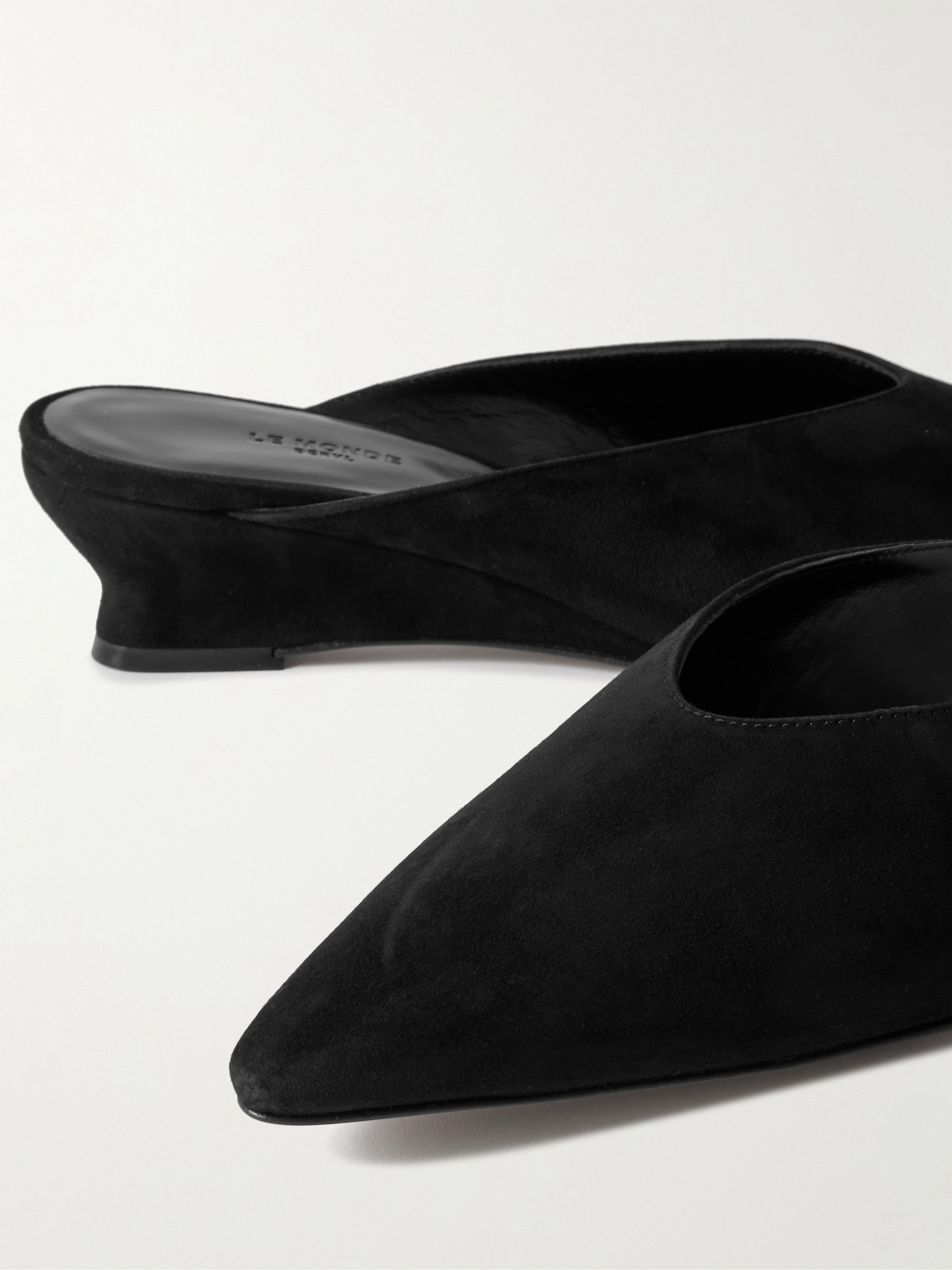 LE MONDE BERYL Suede wedge mules thumbnail