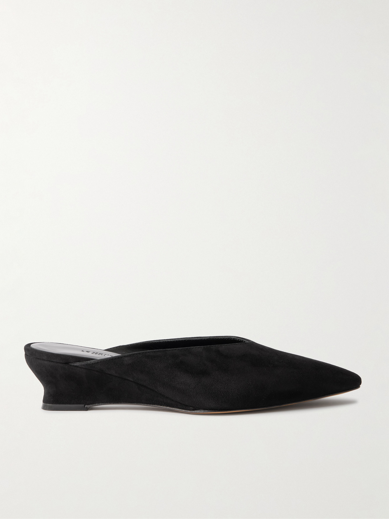 Le Monde Beryl Le Monde Béryl Black Wedge Mule In Suede In Black