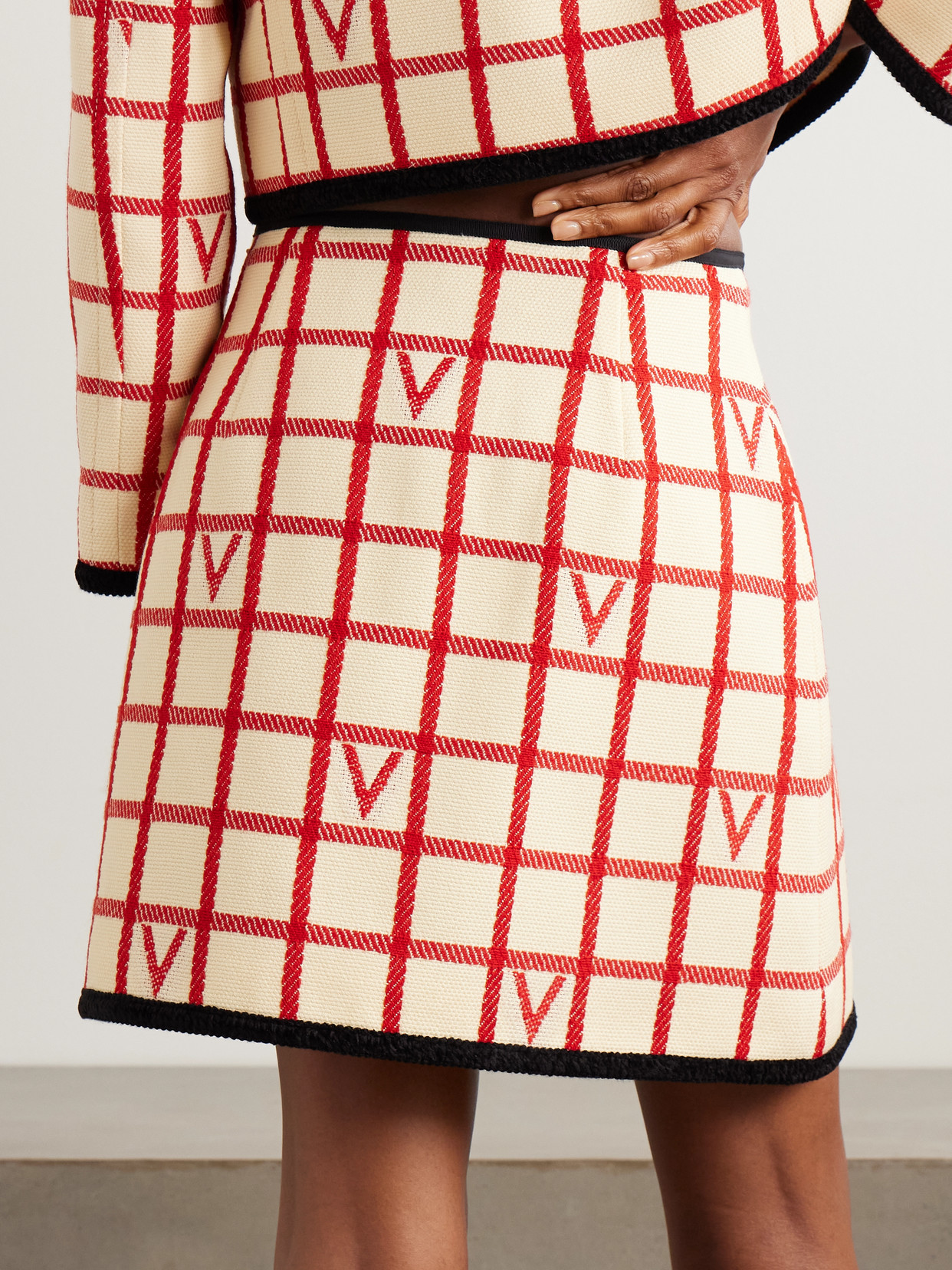 Valentino Midi Skirt With Button Accents And High Waist In White