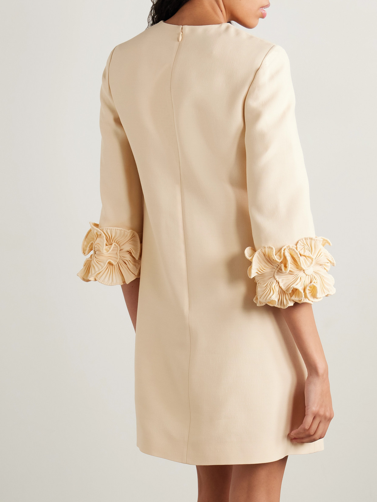 Valentino Beige Crepe Couture Short Dress In Neutral