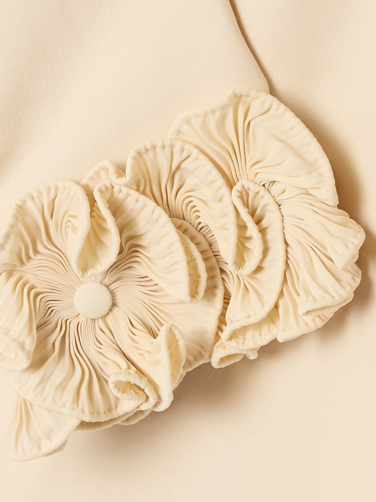 Valentino Beige Crepe Couture Short Dress In Neutral
