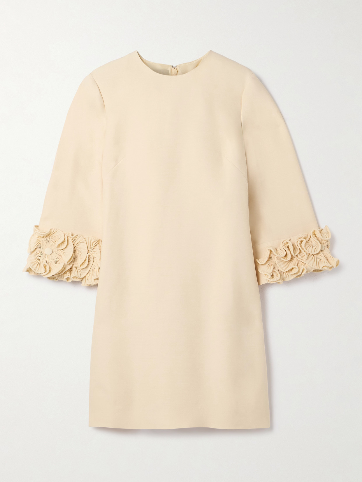 Valentino Beige Crepe Couture Short Dress In Neutral