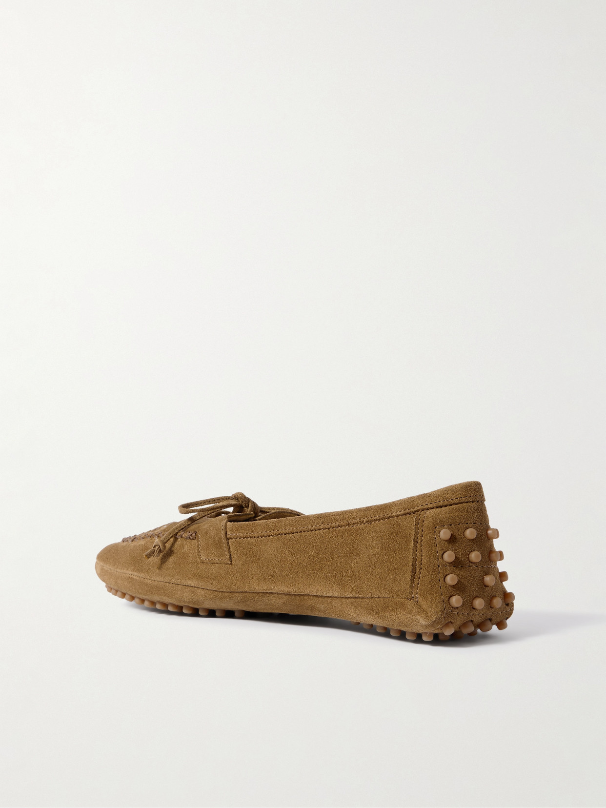Le Monde Beryl Embroidered Suede Loafers In Brown
