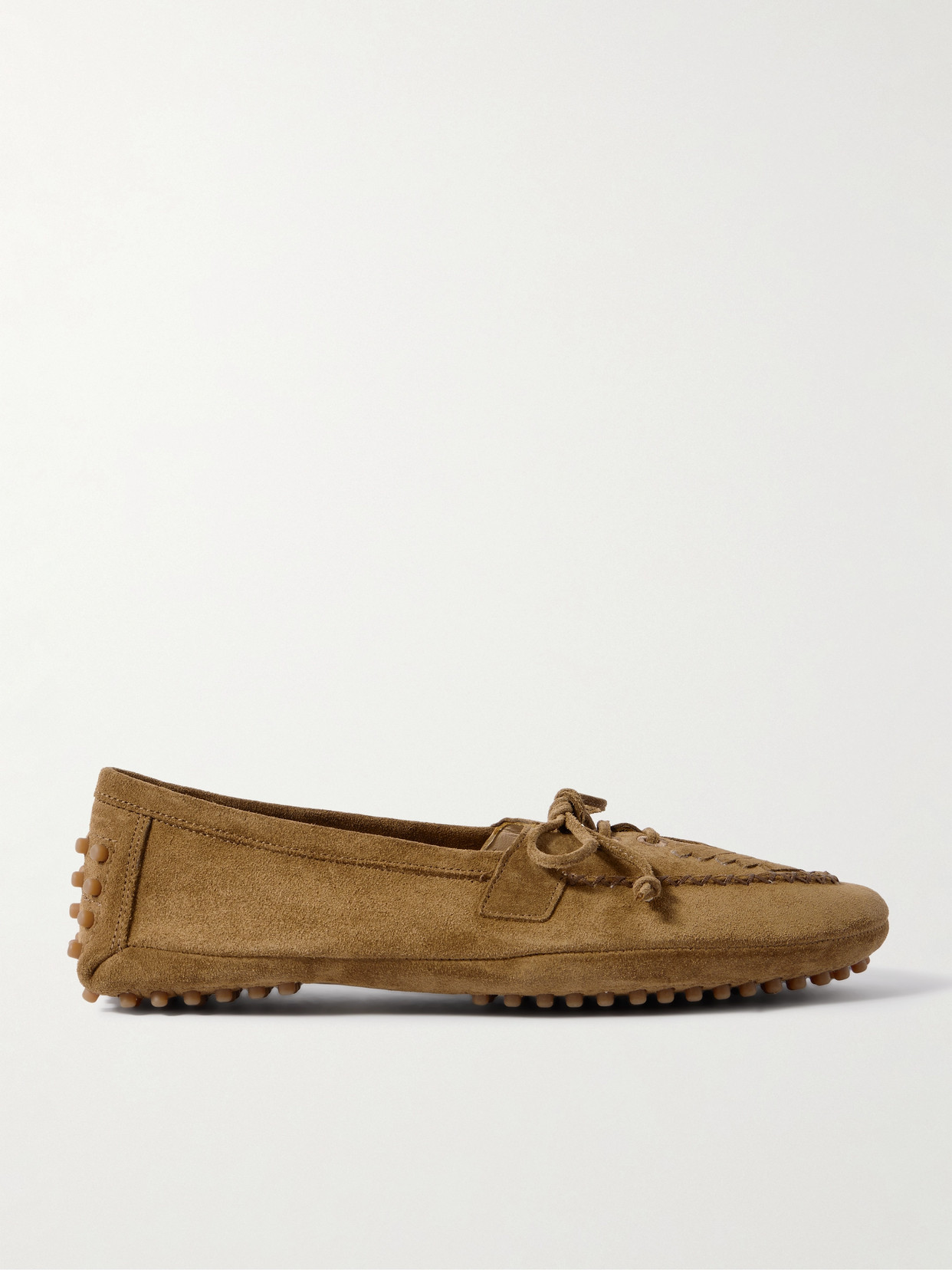 Le Monde Beryl Embroidered Suede Loafers In Brown