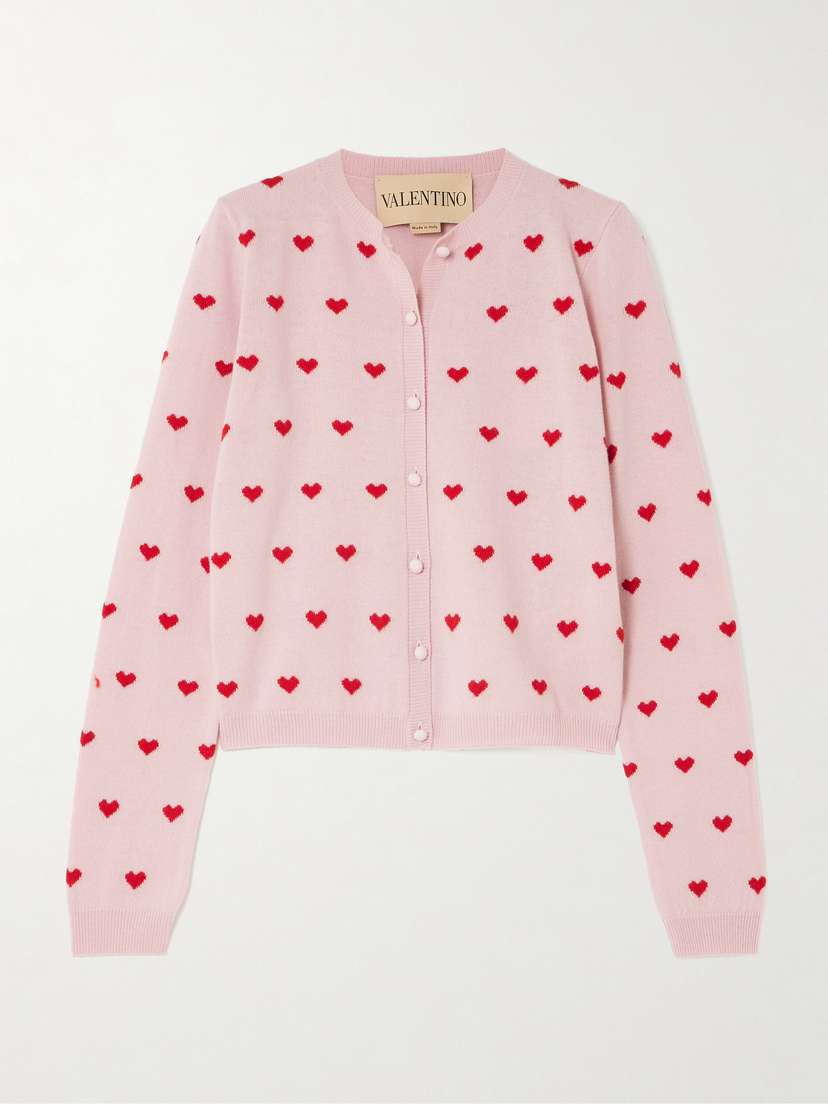 Valentino Garavani Intarsia Wool Cardigan