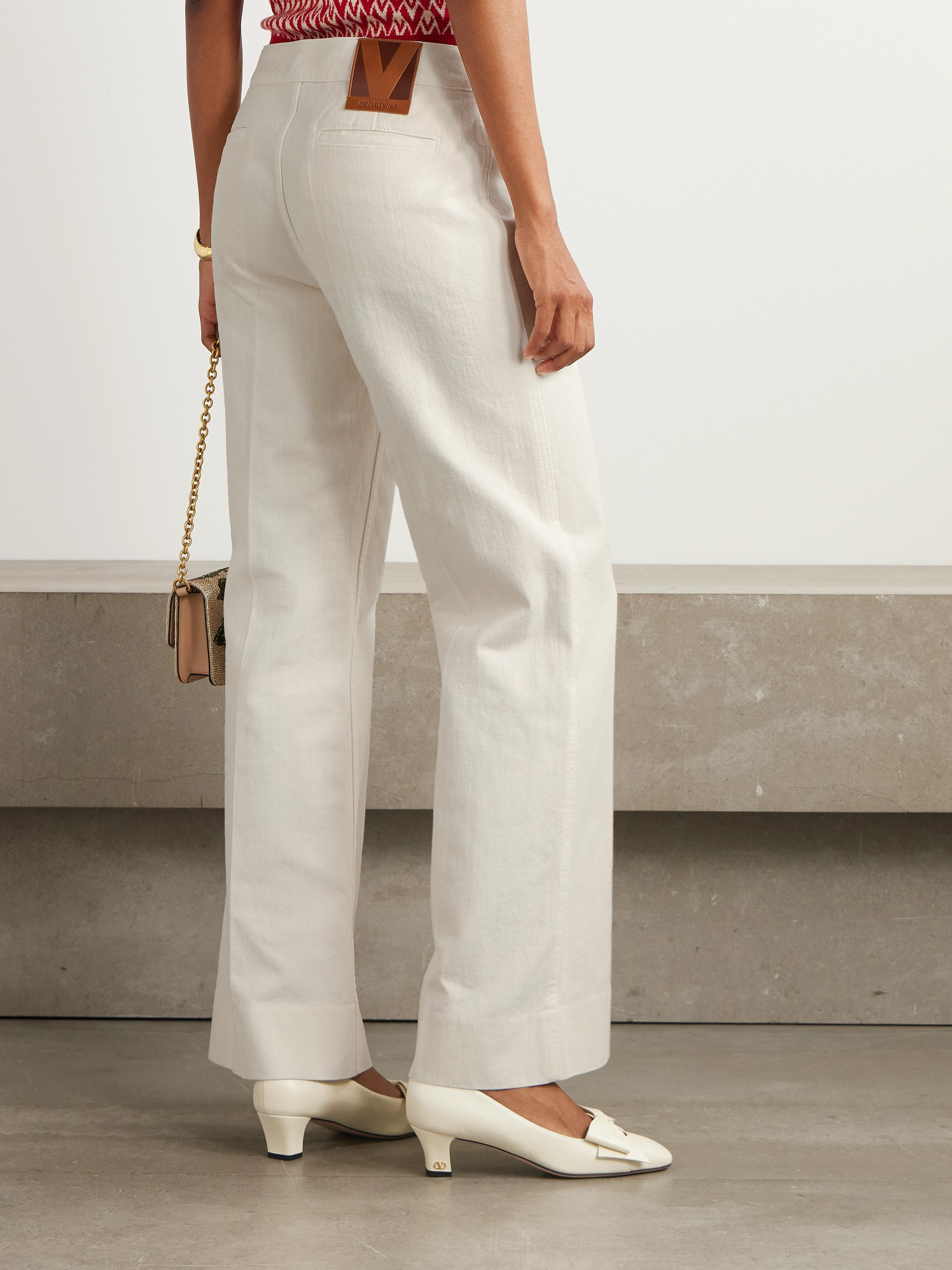 Valentino Garavani Embellished straight-leg jeans