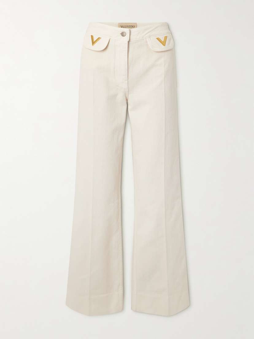 Valentino Garavani — Embellished straight-leg jeans