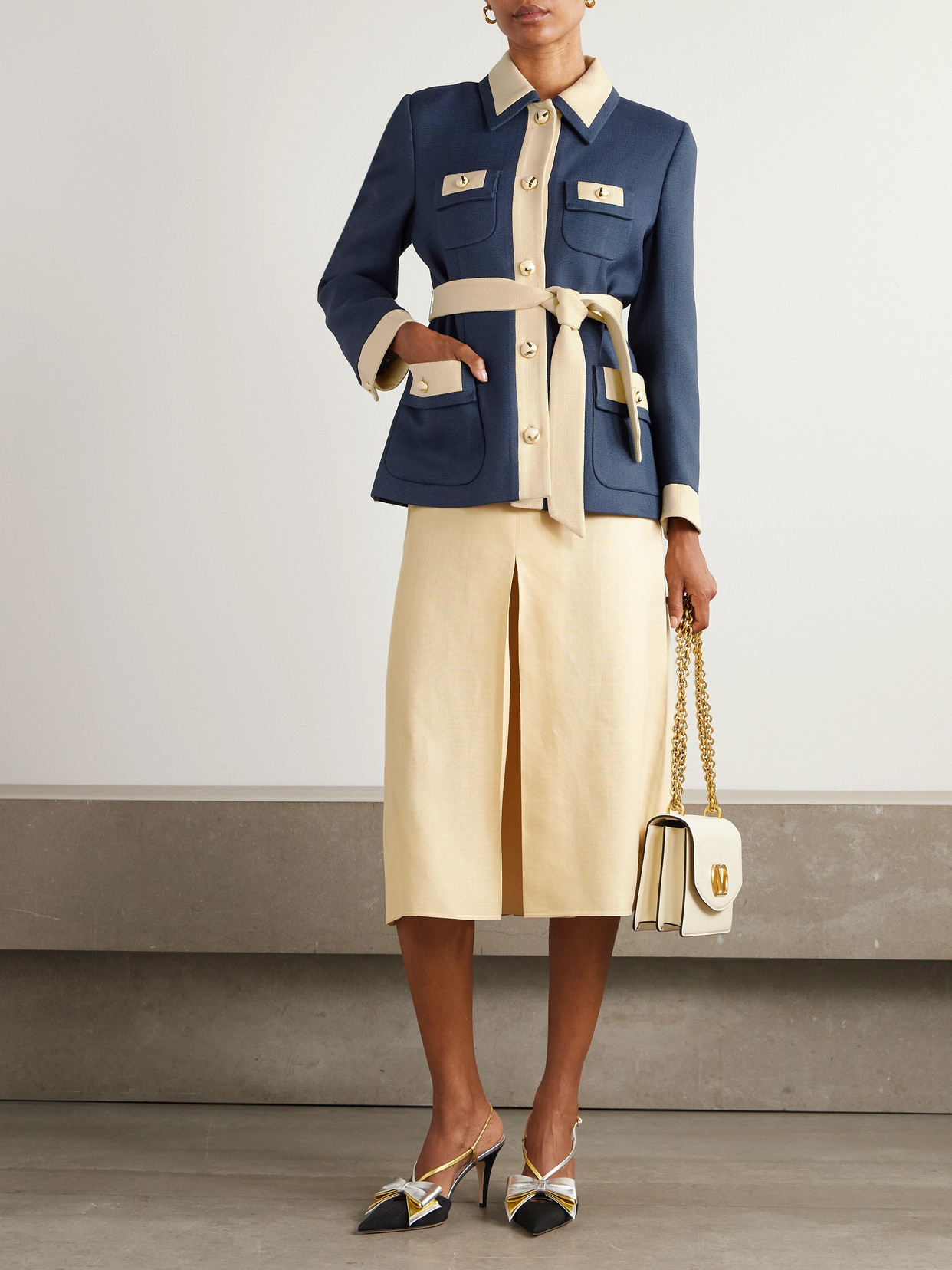 Valentino Layered Canvas Wide-leg Pants In White