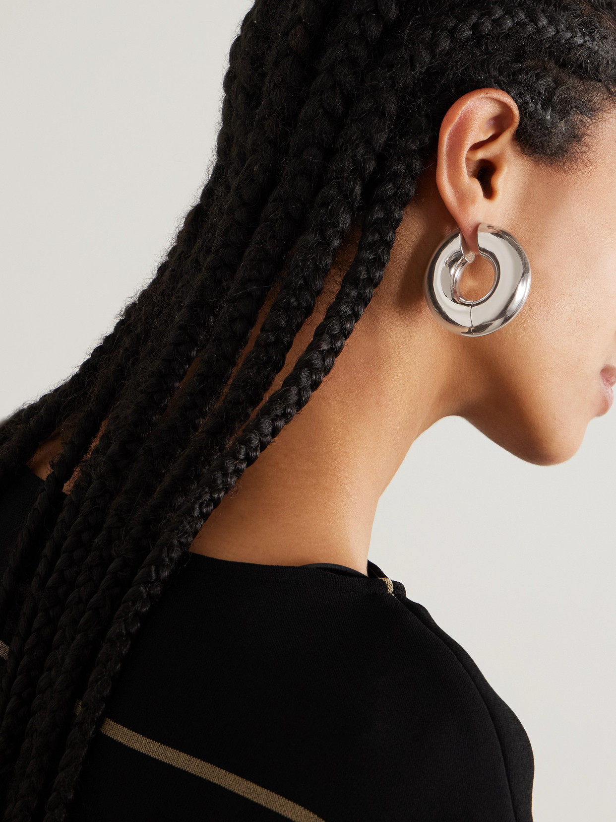 Uncommon Matters Stratus Large Silver-plated Hoop Earrings In Silver
