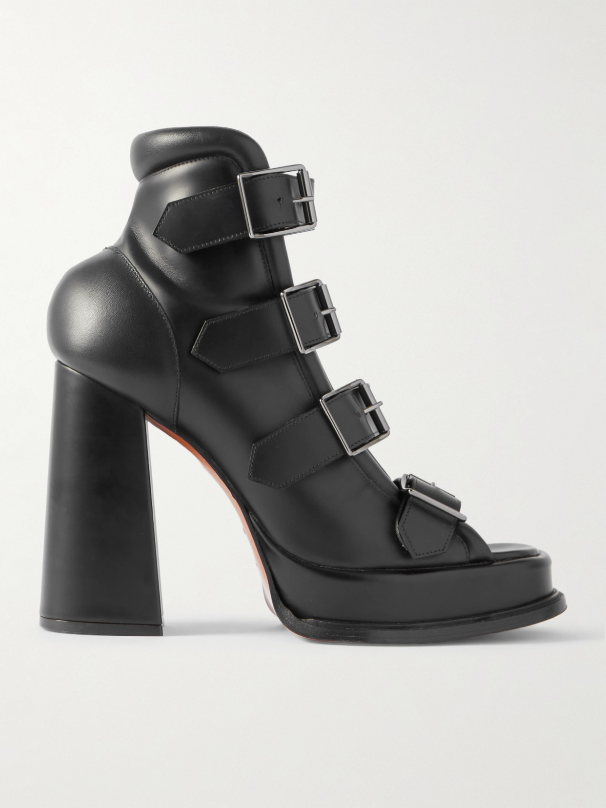 Alexander Mcqueen Buckled Leather Sandals In Black