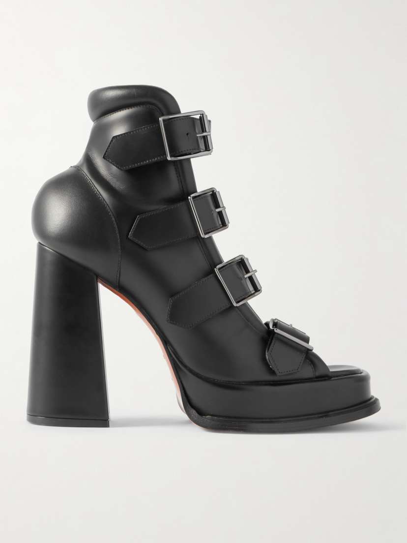 McQueen Buckled Leather Sandals