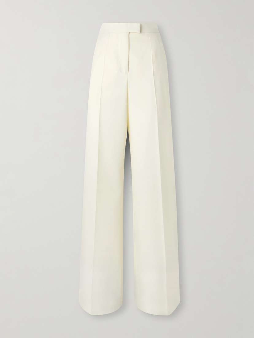 McQueen Pleated Wool-twill Wide-leg Pants