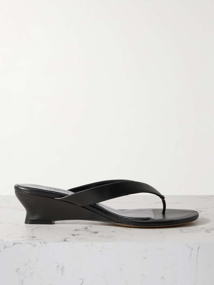 Le Monde Béryl Leather Wedge Sandals
