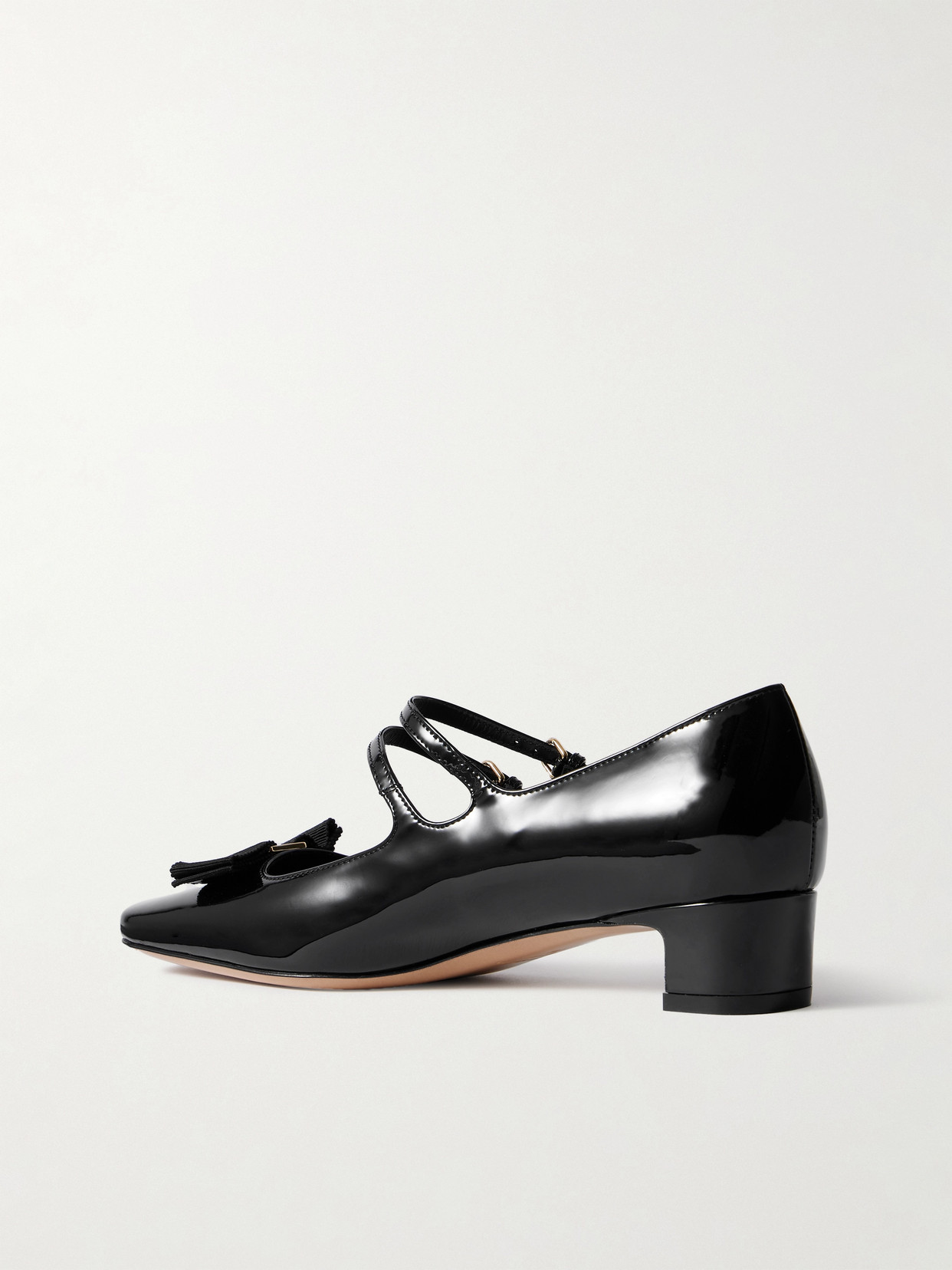 Vara Bow-Embellished Patent-Leather Mary Jane Pumps