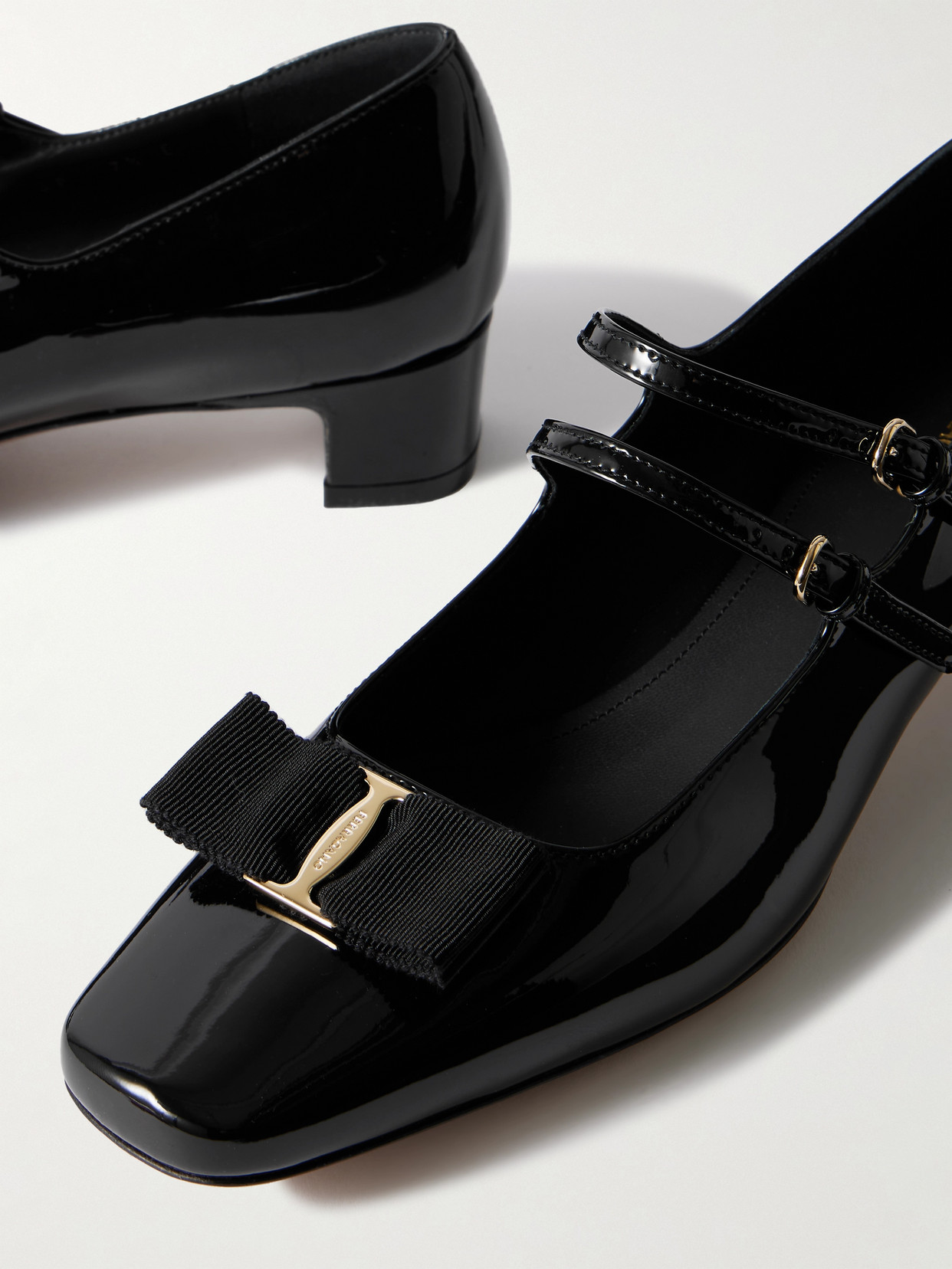 Vara Bow-Embellished Patent-Leather Mary Jane Pumps