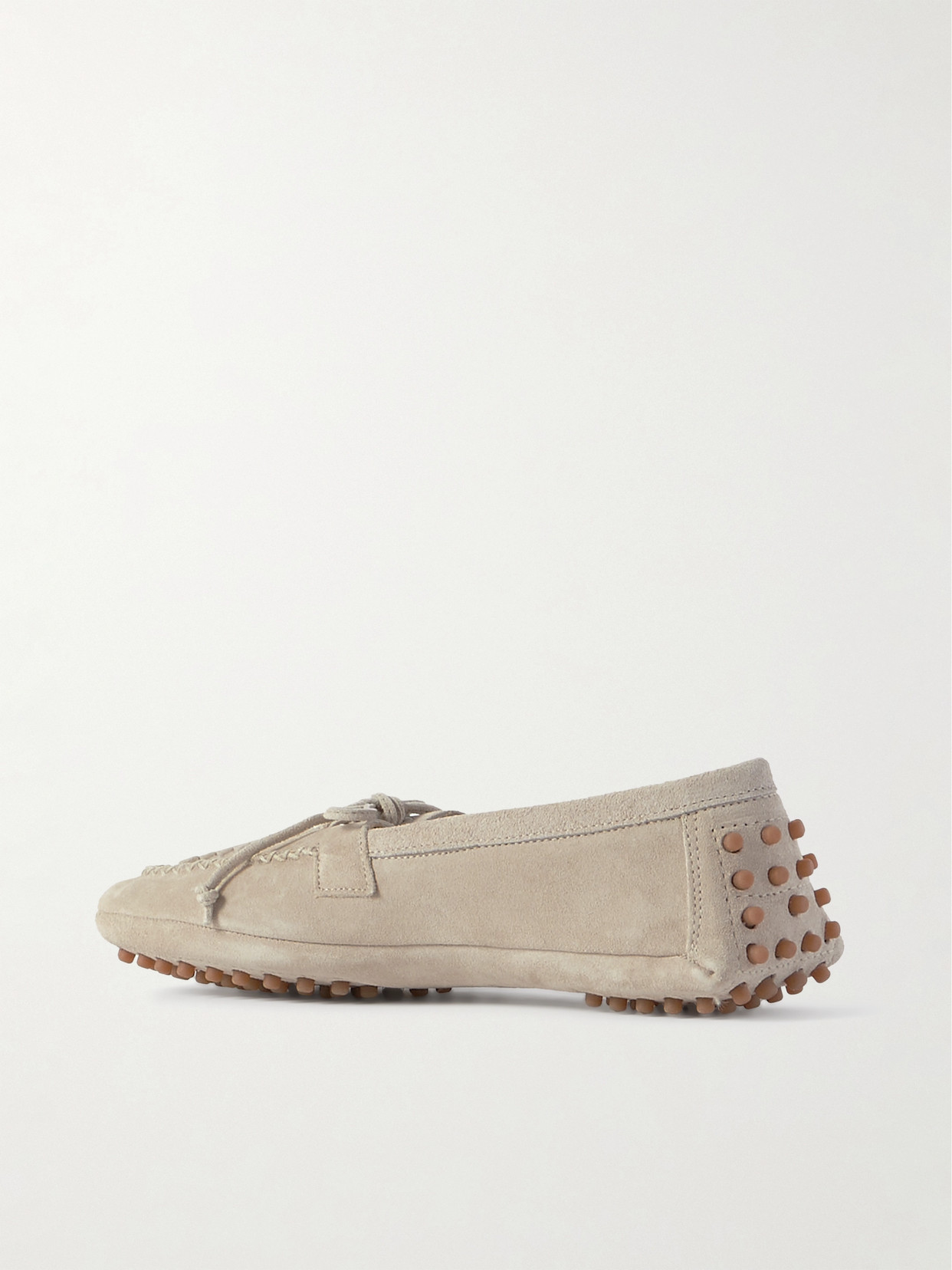 Le Monde Beryl Embroidered Suede Loafers In Gray